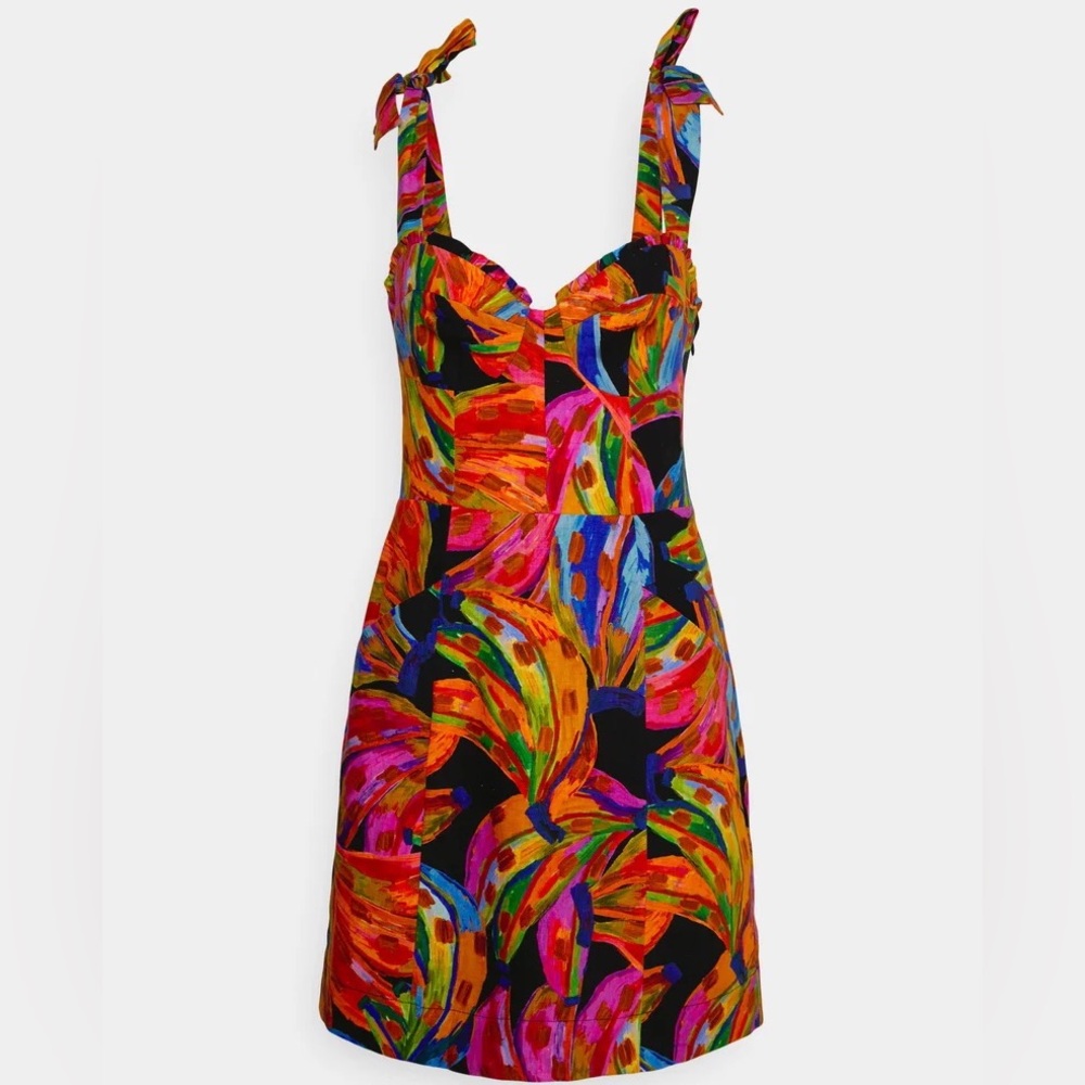 FARM Rio Rainbow Bananas Mini Dress